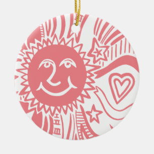 Personalised Sun Pattern Ceramic Ornament