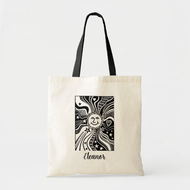 Personalised Sun Pattern  Tote Bag (Front)