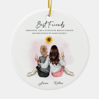 Personalised Sunflower Friendship: Bright Keepsake Ceramic Ornament
