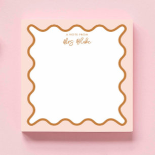 Personalised Teacher Appreciation Whimsical Wavy Notepad