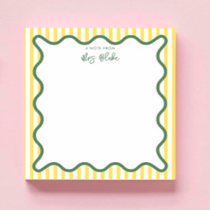 Personalised Teacher Appreciation Whimsical Wavy Notepad