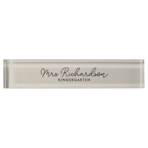 Personalised Teacher Name Grade Modern Boho Nameplate