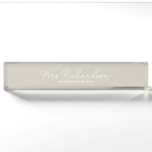 Personalised Teacher Name Grade Modern Boho Nameplate