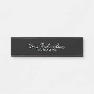 Personalised Teacher Name Grade Simple Modern Door Sign