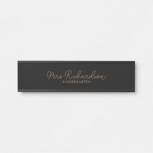 Personalised Teacher Name Grade Simple Modern Door Sign