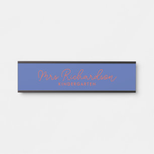 Personalised Teacher Name Grade Simple Modern Door Sign