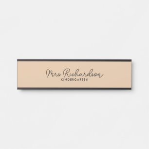 Personalised Teacher Name Grade Simple Modern Door Sign