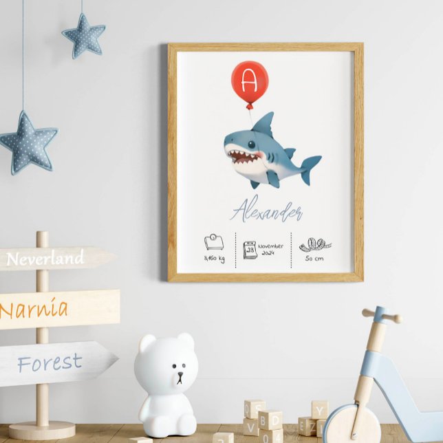 Personalised Teddy Bear with Balloons Nursery Poster (Creator Uploaded)