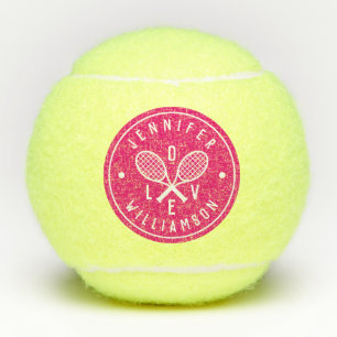 Personalised Tennis Monogram Name Love   Pink Balls