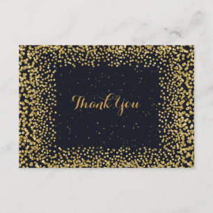 Personalised Thank You Cart Black Gold Confetti Card