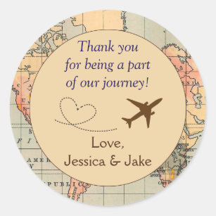 Personalised Thank You Stickers- Wedding Favours Classic Round Sticker