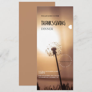 Personalised Thanksgiving 4"x9.25" Invitation Card