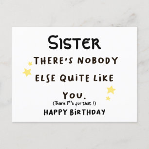 Personalised , There's Nobody Quite Like You gift Postcard