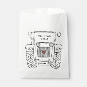 Personalised Tractor Country Wedding Favour Bag