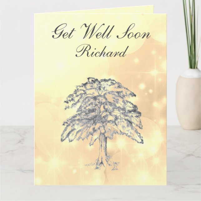 Personalised Tree design Get Well Card (Front)