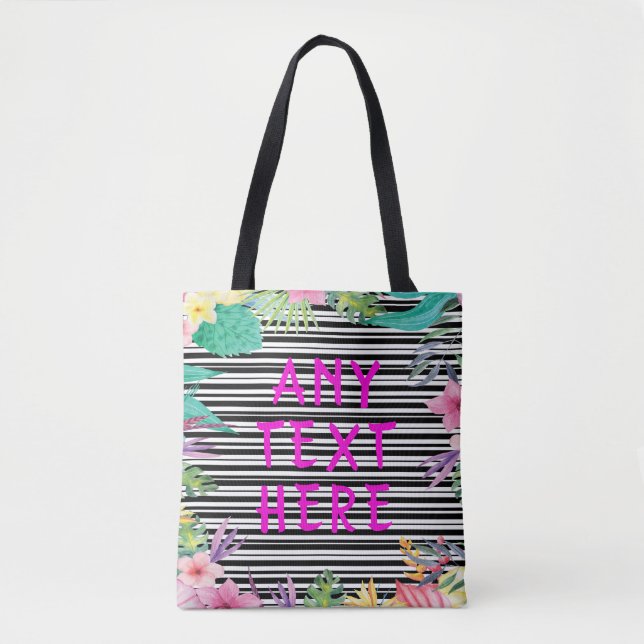 Personalised Tropical Shopping Tote Bag (Front)