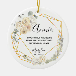 Personalised True friends are never far apart Ceramic Ornament