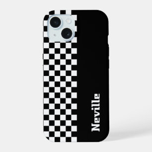 Personalised Two-Tone Checkerboard iPhone 15 Case