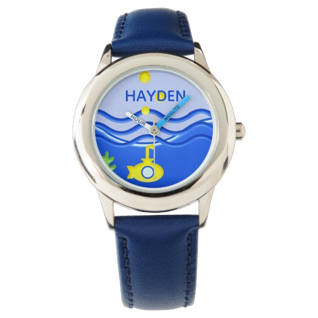 Personalised Under The Sea Submarine Beach Watch (Front)