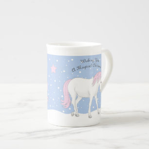 Personalised Unicorn Christmas Bone China Mug