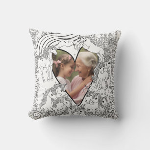 Personalised Unicorn Colour-In Cushion + Photo