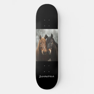 Personalised Unique Horse Couple Design Skateboard