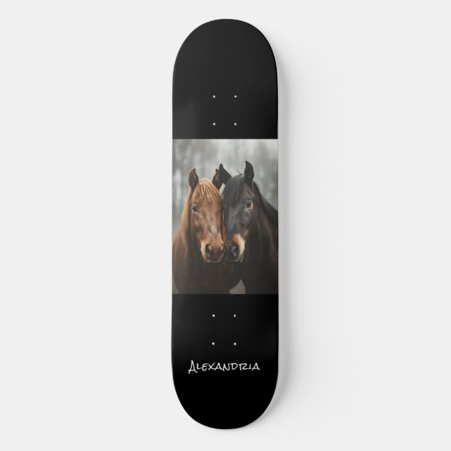 Personalised Unique Horse Lover Couple Skateboard (Front)
