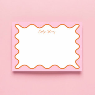 Personalised Vibrant Bold Colours Whimsical Wavy  Notepad