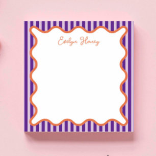 Personalised Vibrant Bold Colours Whimsical Wavy Notepad
