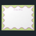 Personalised Vibrant Whimsical Wavy Border Notepad<br><div class="desc">Perfect gift for teachers, featuring vibrant bold colours.
For more advanced customisation of this design, e.g. changing layout, font or text size please click the "CUSTOMIZE" button above. Please contact me for any questions!</div>