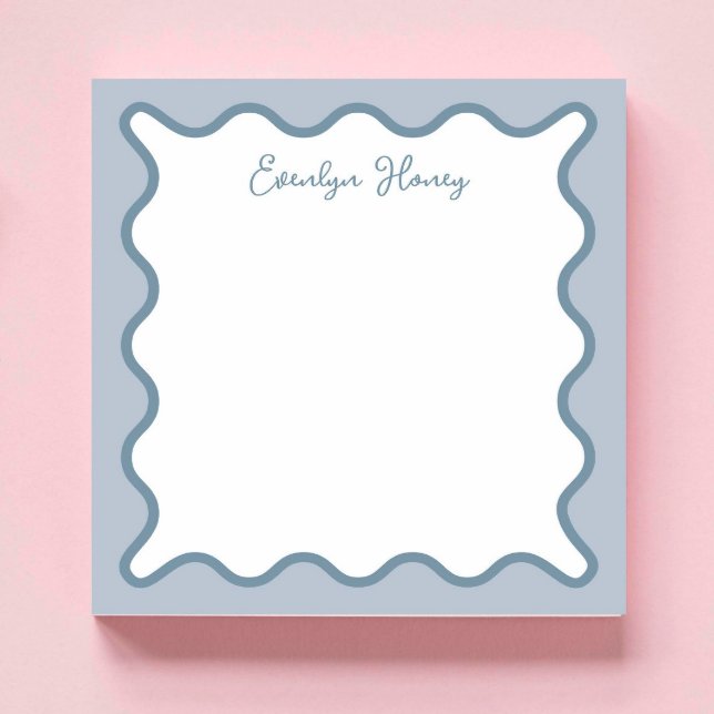 Personalised Vibrant Whimsical Wavy Border Notepad (Creator Uploaded)