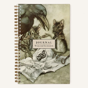 Personalised Vintage Arthur Rackham Dotted Journal