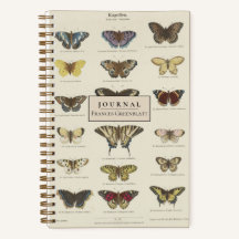 Personalised Vintage Butterflies Dotted Journal
