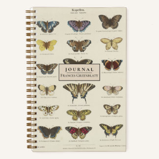 Personalised Vintage Butterflies Dotted Journal