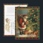Personalised Vintage Christmas Photo Santa Classic Holiday Postcard<br><div class="desc">Share the warmth and wonder of the holidays with this Personalised Vintage Christmas Photo Santa Classic Holiday Postcard — a timeless blend of nostalgic charm and modern personalization. Featuring a traditional Santa Claus illustration inspired by Victorian art, this postcard captures the heart of an old-fashioned Christmas with its rich red...</div>