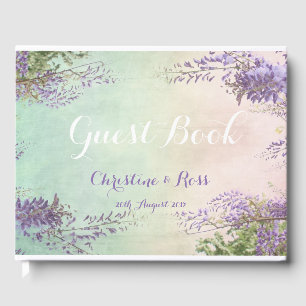 Personalised vintage floral wedding guest book