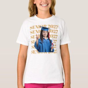 Personalised Vintage Photo And Year Senior Shirt: T-Shirt