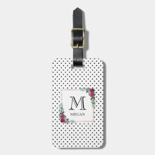Personalised watercolor floral luggage tag