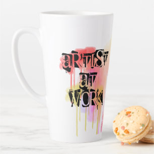 Personalised Watercolour Design Artist  Latte Mug