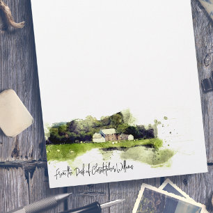 Personalised Watercolour Scottish Farmhouse   Letterhead