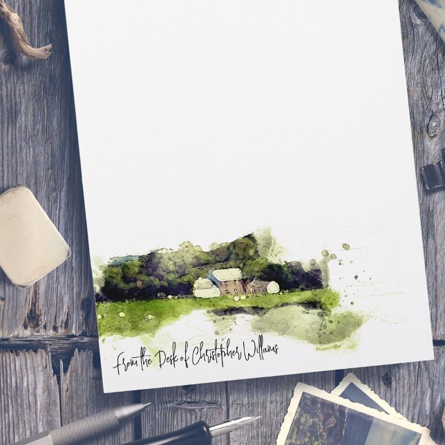 Personalised Watercolour Scottish Farmhouse   Letterhead (Creator Uploaded)