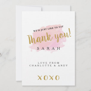 Personalised Watercolour Thank You Card