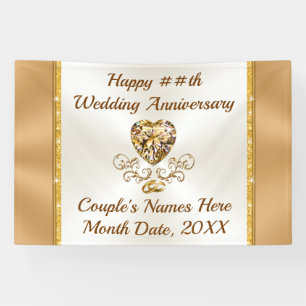Personalised Wedding Anniversary Banners, Any YEAR Banner