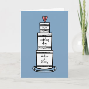 Personalised Wedding Cake Heart Wedding Card