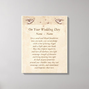 Personalised Wedding Day poem canvas art.