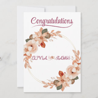 Personalised Wedding Floral Card | Newly Married 