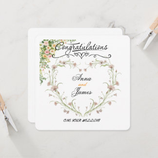 Personalised Wedding Floral Card | Newly Married