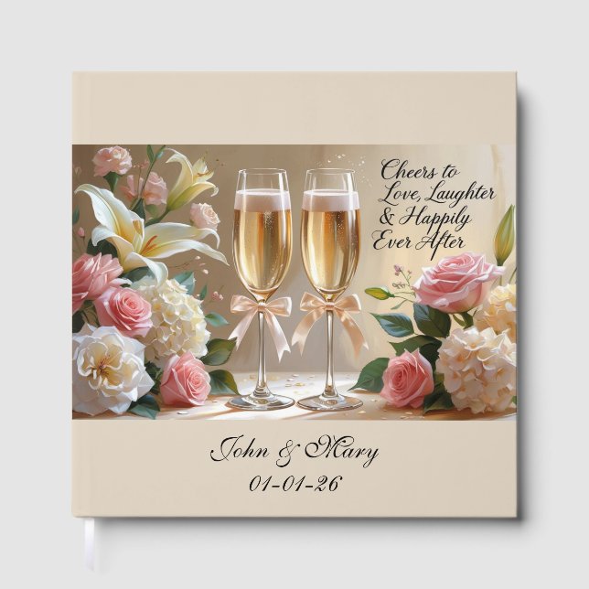 Personalised Wedding Guest Book-Happily Ever After Guest Book (Front)