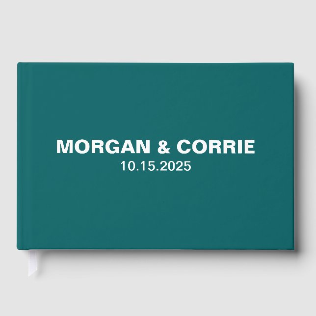 Personalised Wedding Guest Book - Hardcover Guestb (Front)
