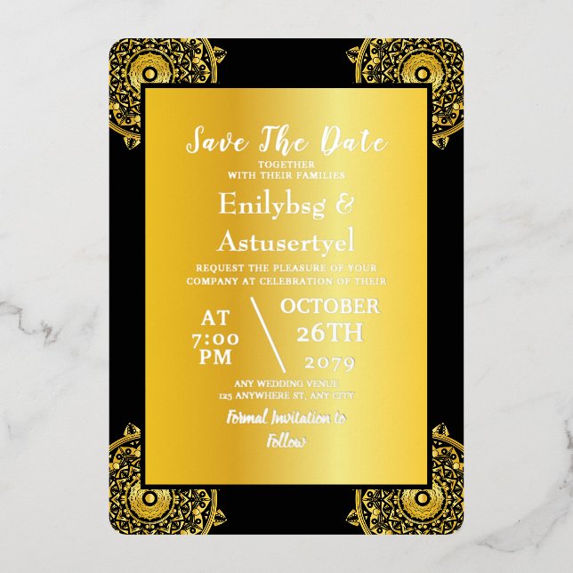 Personalised wedding Save the Date (Front)